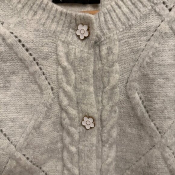 Lyla + Luxe Wool Blend Argyle Cardigan – Small - Picture 2 of 6